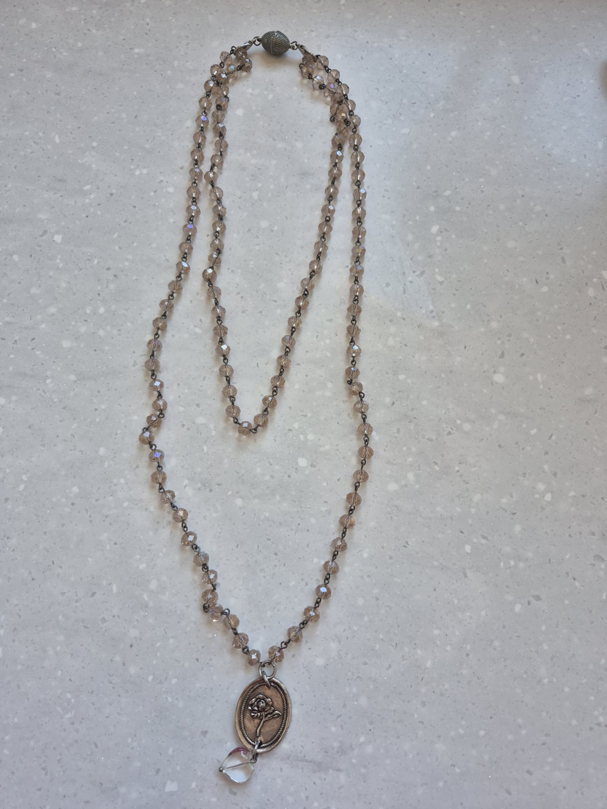 ONE OF A KIND | ROSE | Long Rosary Chain by Katia Designs