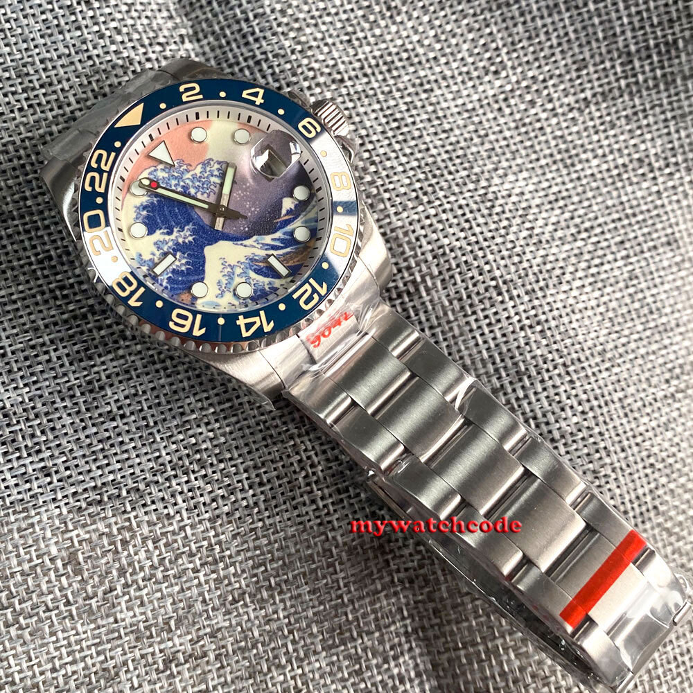 40mm Luminous Kanagawa Surfing Dial NH35 PT5000 Automatic 20atm Diving Men Watch