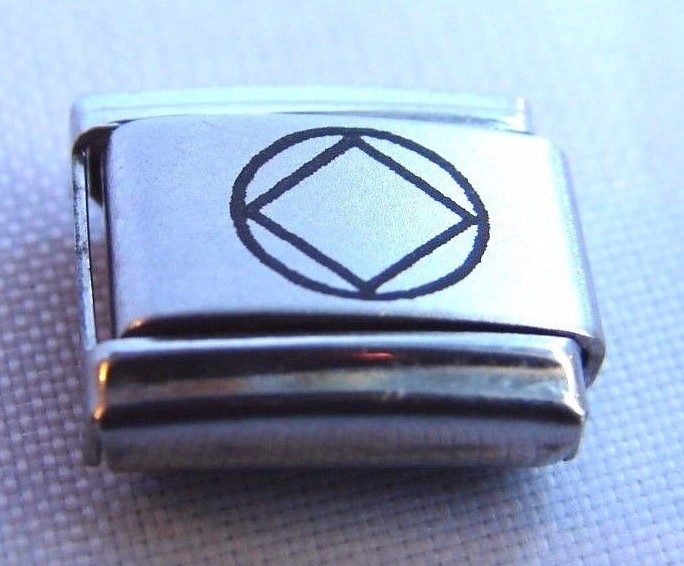 Narcotics Anonymous NA Symbol Italian Bracelet Charm Stainless Steel Link