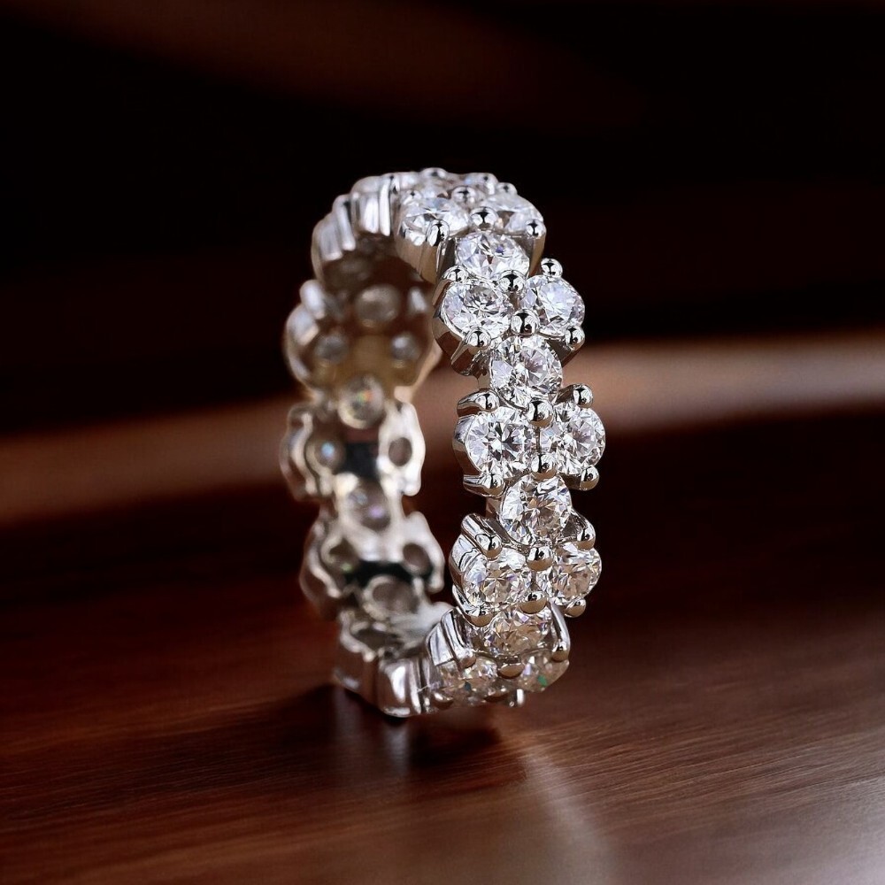 3 Ct Lab Grown Diamond Engagement Ring in 18K White Gold Round Cut Certified