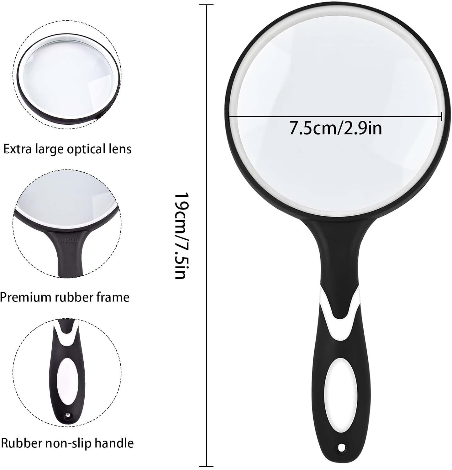 Ergonomic 10X Magnifying Glass with Anti-Glare Lens – Perfect for All Ages