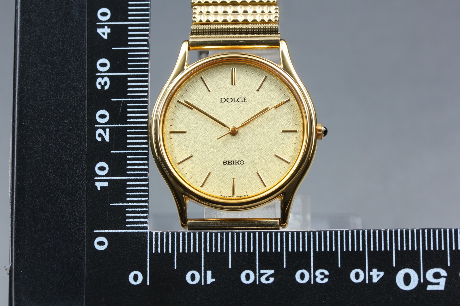 1994 [MINT] Seiko Dolce 8N41-6060 32mm Champagne Gold Round Bangle Mens Qz Watch