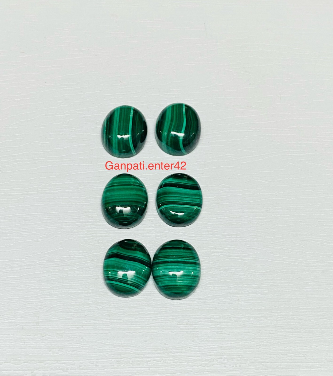 NATURAL MALACHITE OVAL CABOCHONS 11×9 MM 05 PCS LOT LOOSE GEMSTONE E