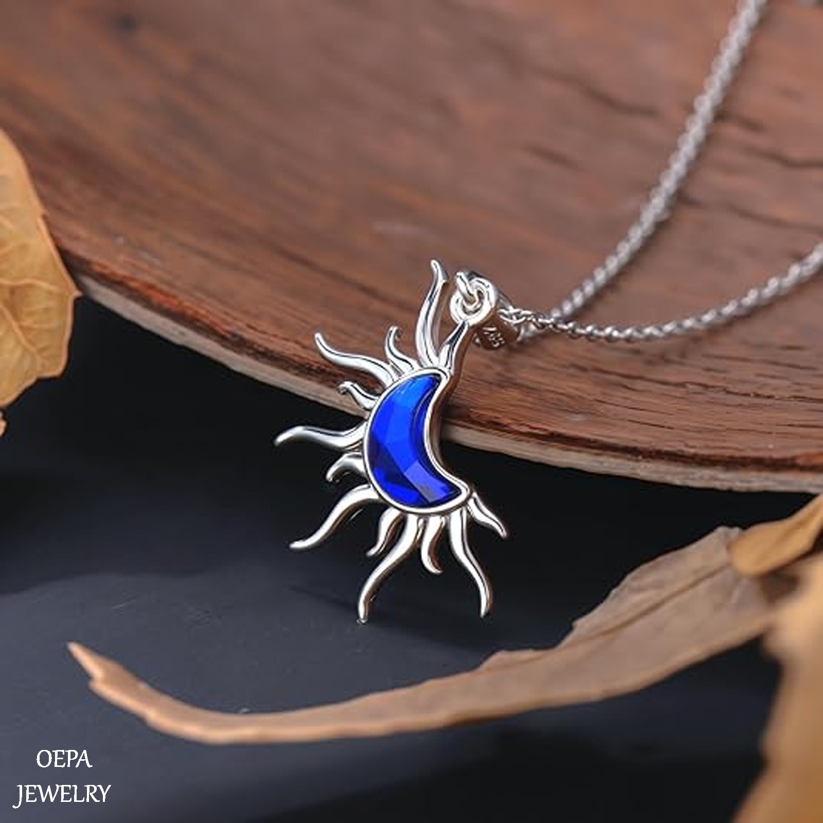 Celtic Sun and Moon Necklace 925 Sterling Silver Sun and Moon Necklace for Women