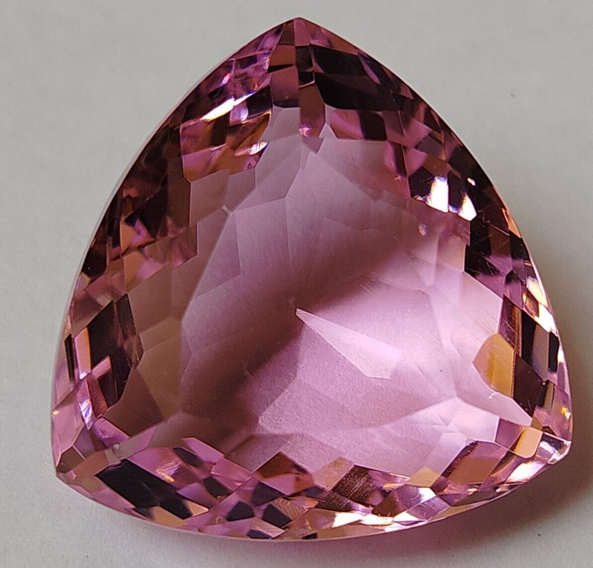 AAA++ Large Pink Kunzite 97.70 Ct. Trillion Cut Loose Gemstone Gift for Birthday