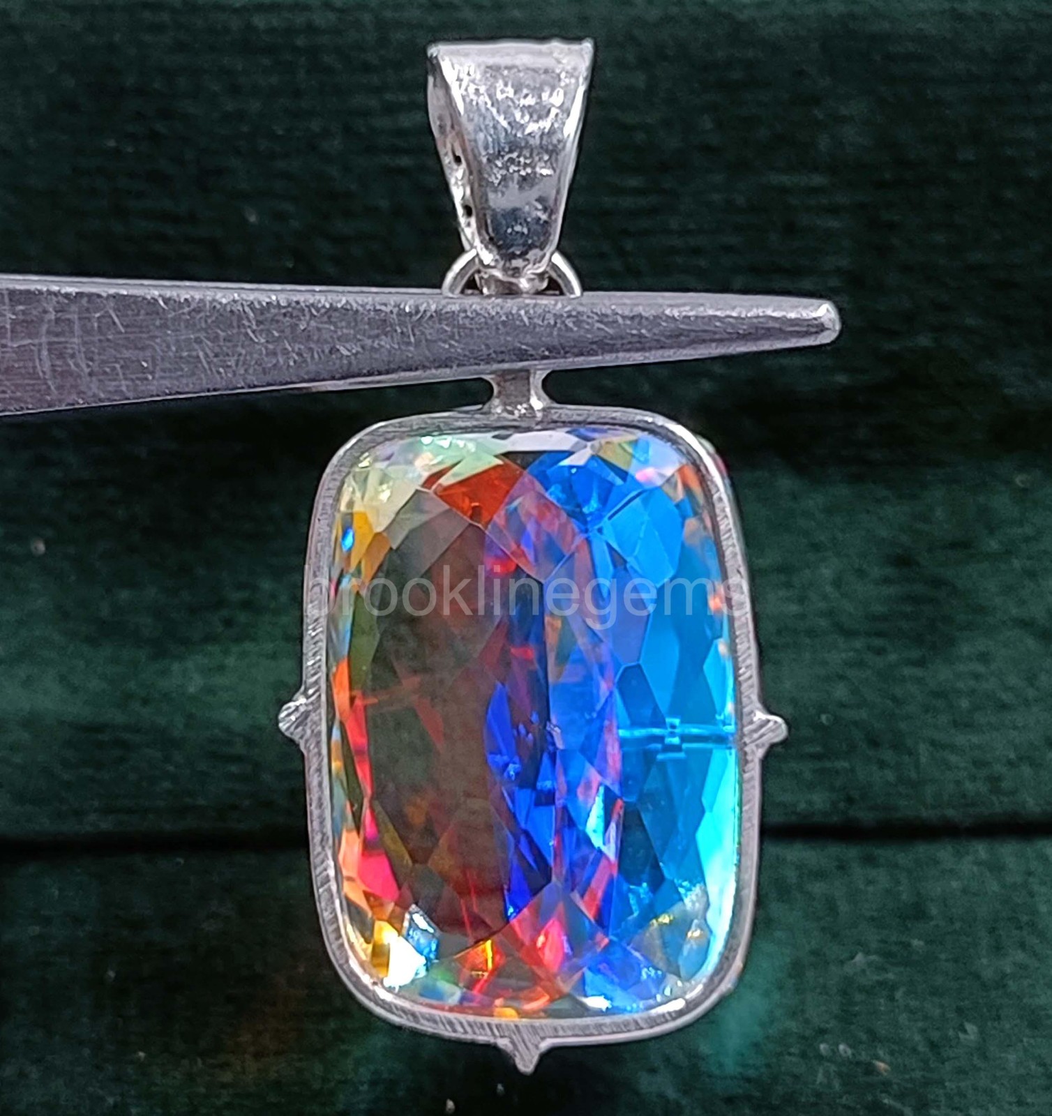 EGL 74.65 Ct Natural Mystic Topaz 925 Sterling Silver Pendant Loose Gems 5OSS