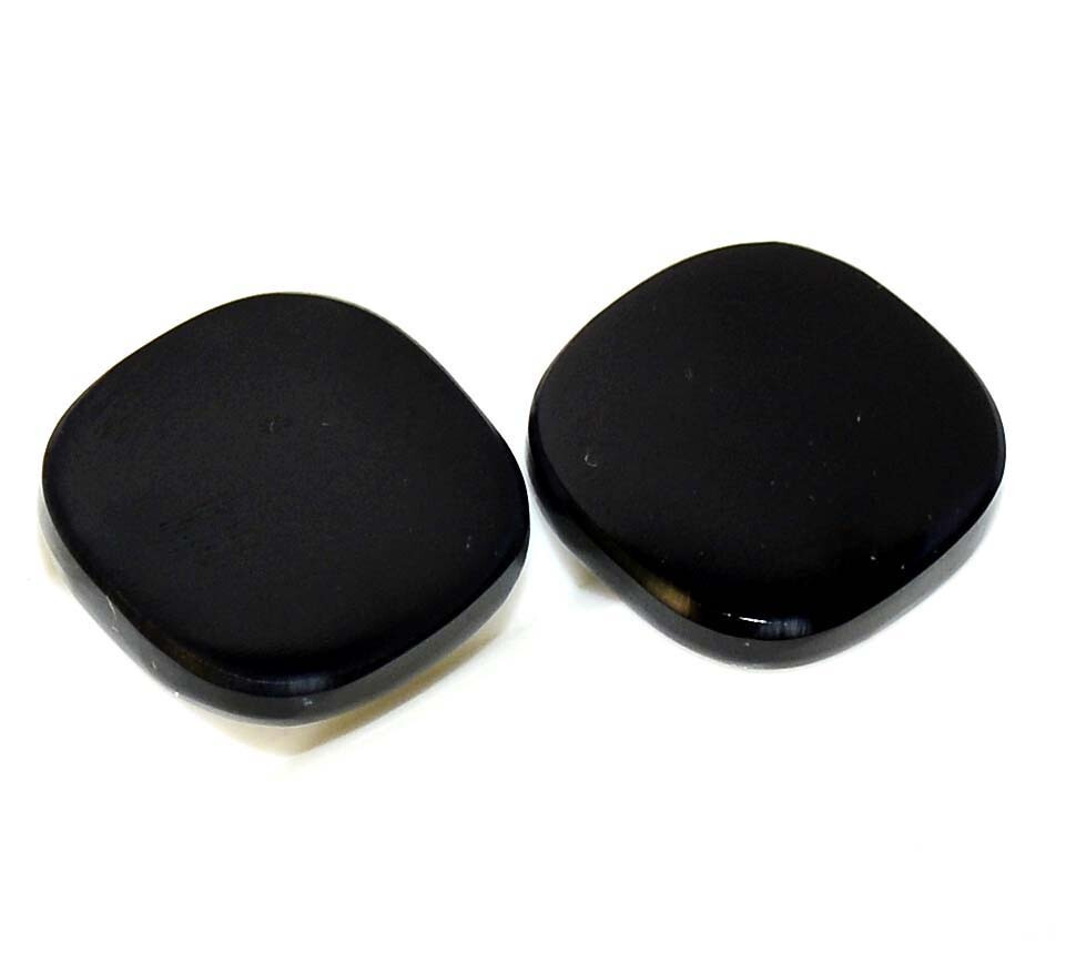 Natural Black Onyx Cushion Flate Cut Pair 10×10 mm 4.14 CTS Loose Gemstones