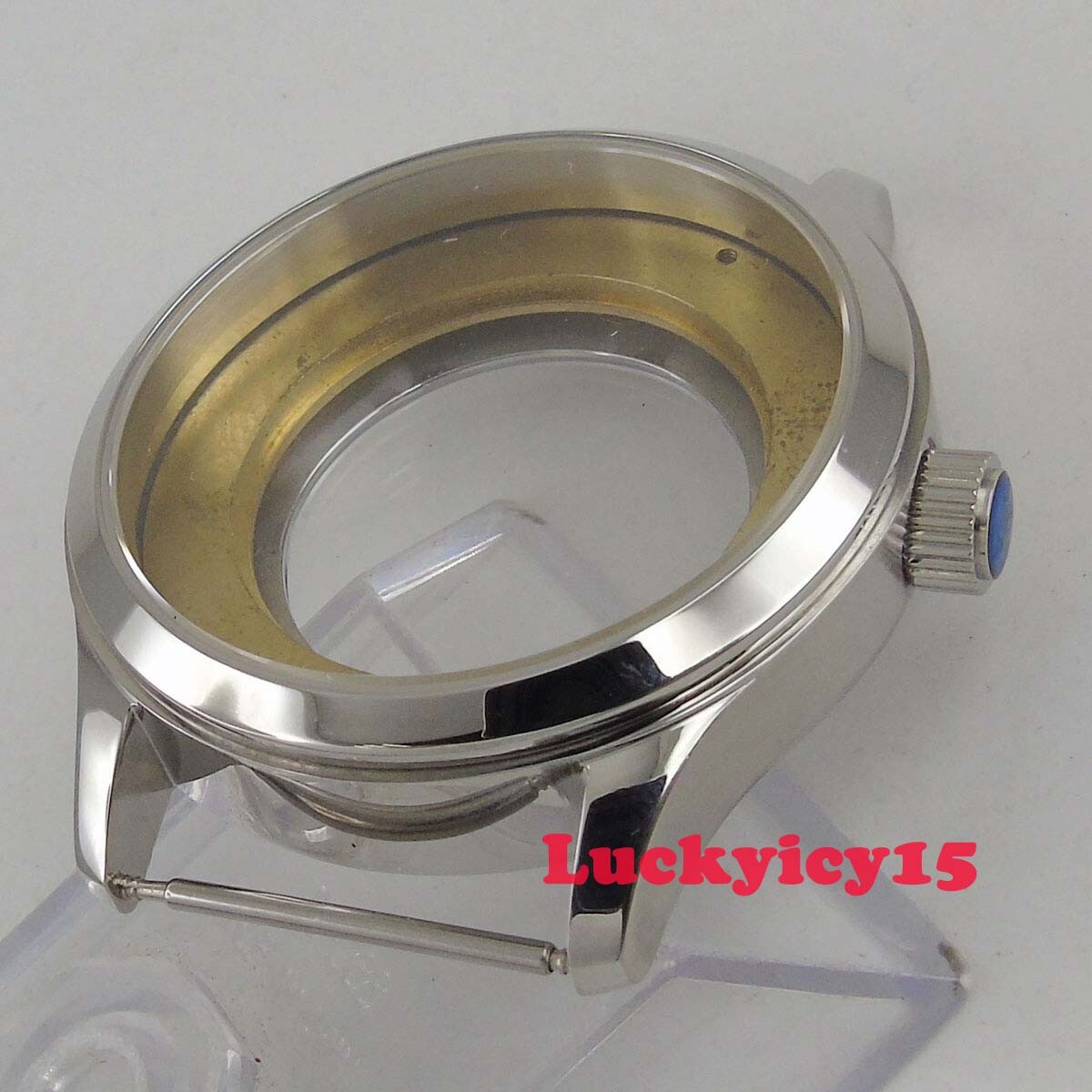 Polished 42mm sapphire glass Stianless steel watch case fit Miyota movement C20