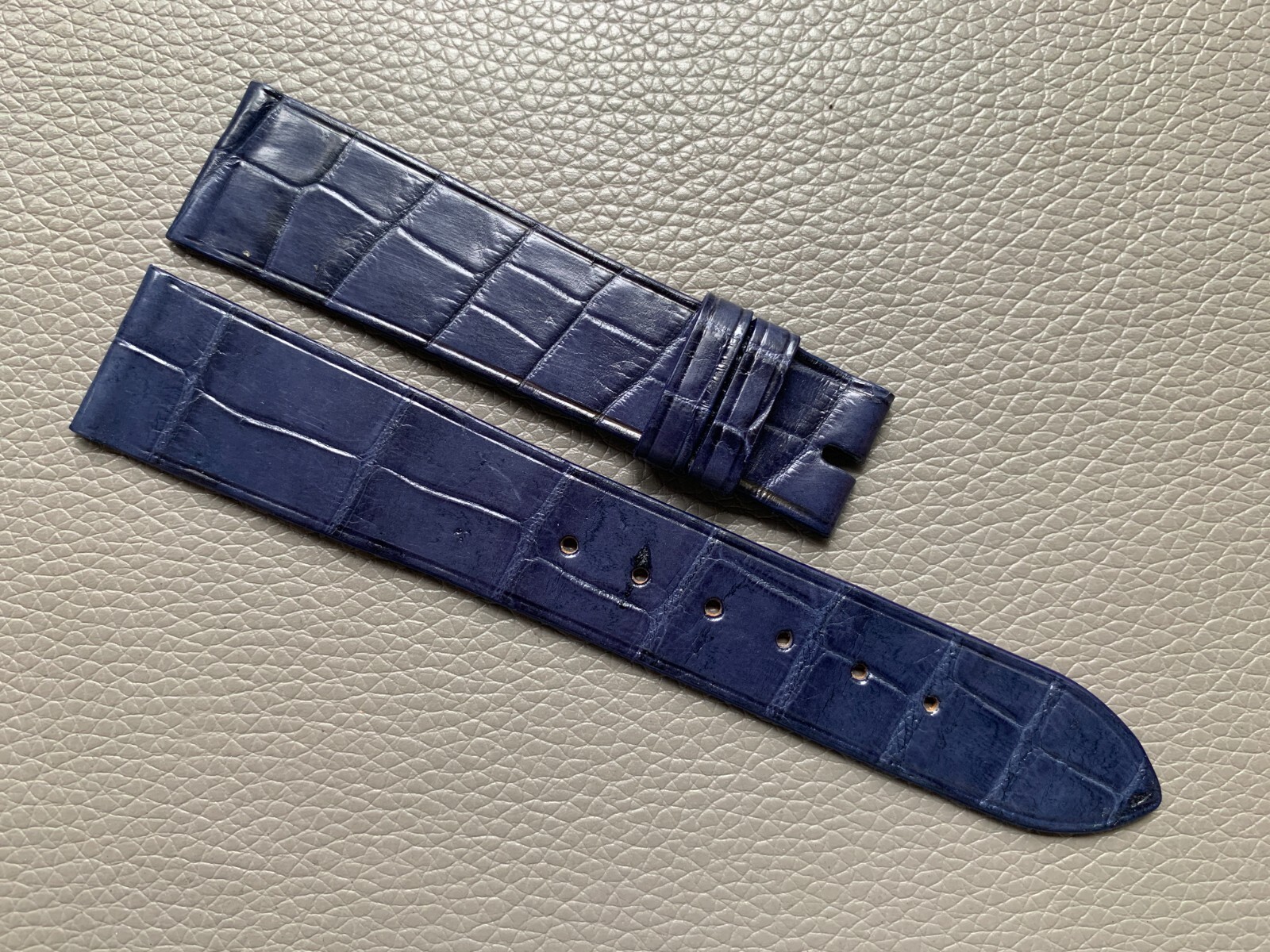 Navy Blue Genuine Leather Skin Watch Strap Band 10..17 18 19 20 21 22 23 24 26mm