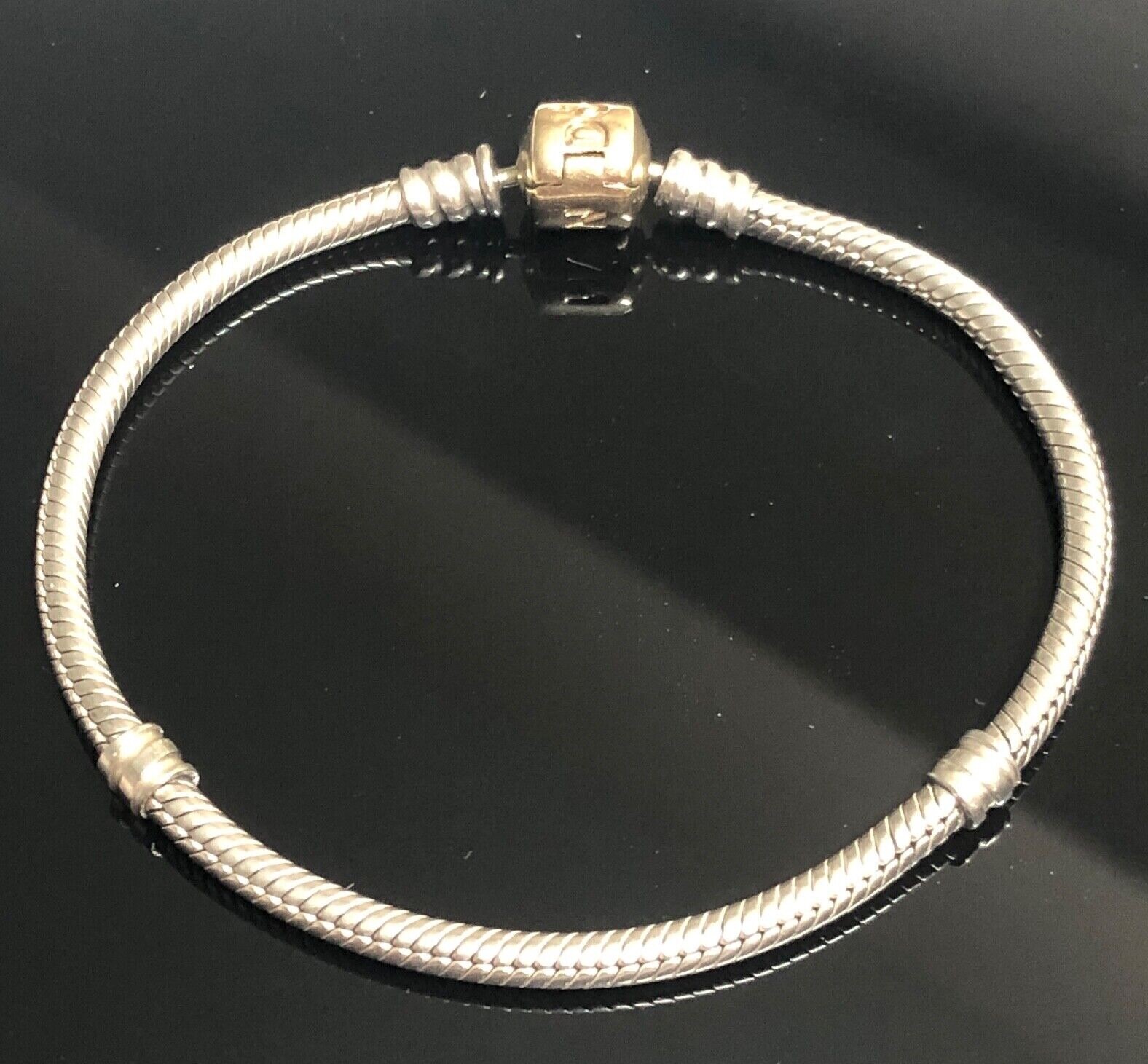 Authentic Pandora 14k gold Clasp Two Toned Bracelet 590702HG – 21cm or 8.3″