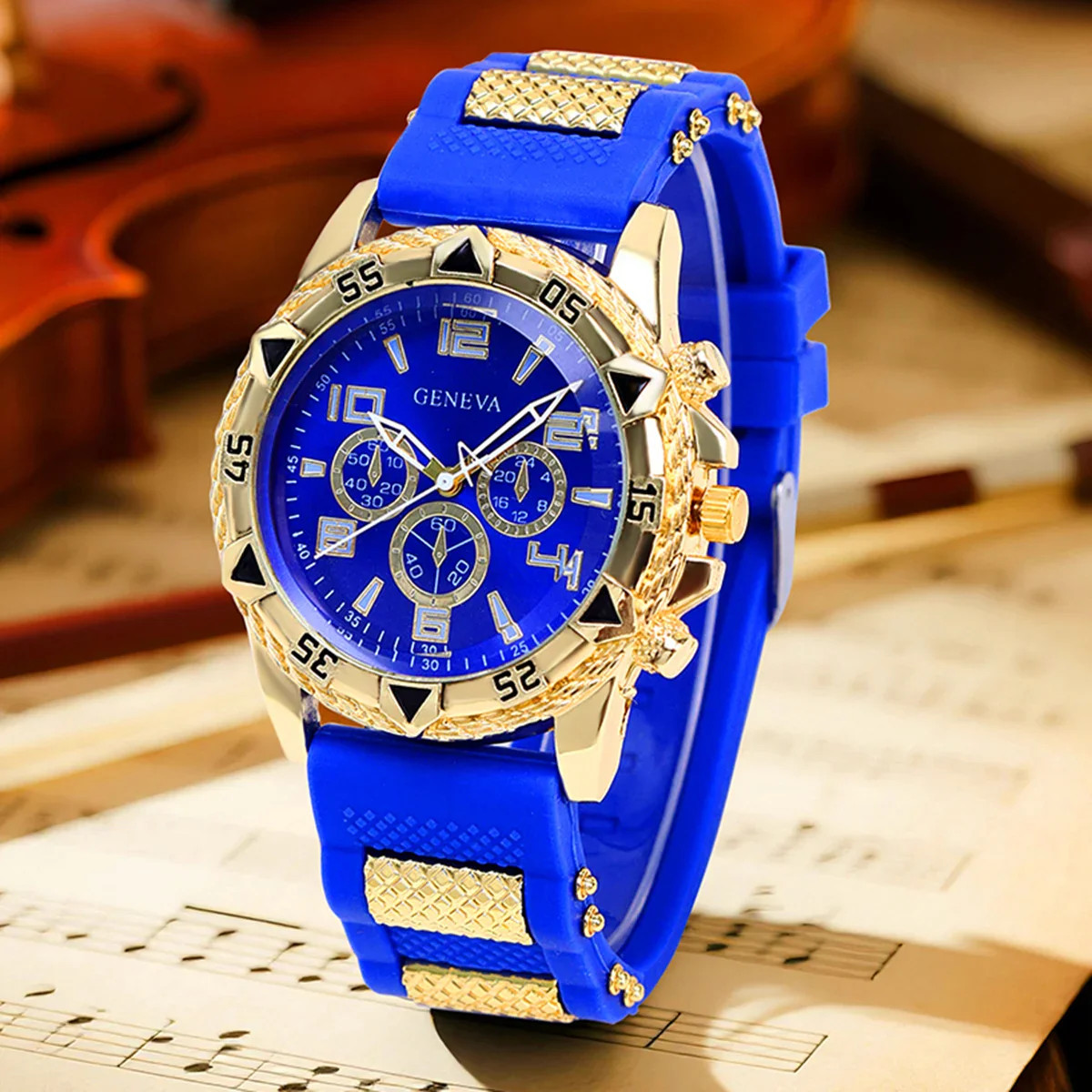 “2pcs Men’s Quartz Watch Set Stainless Steel Casual Business Silicone Wristwatch