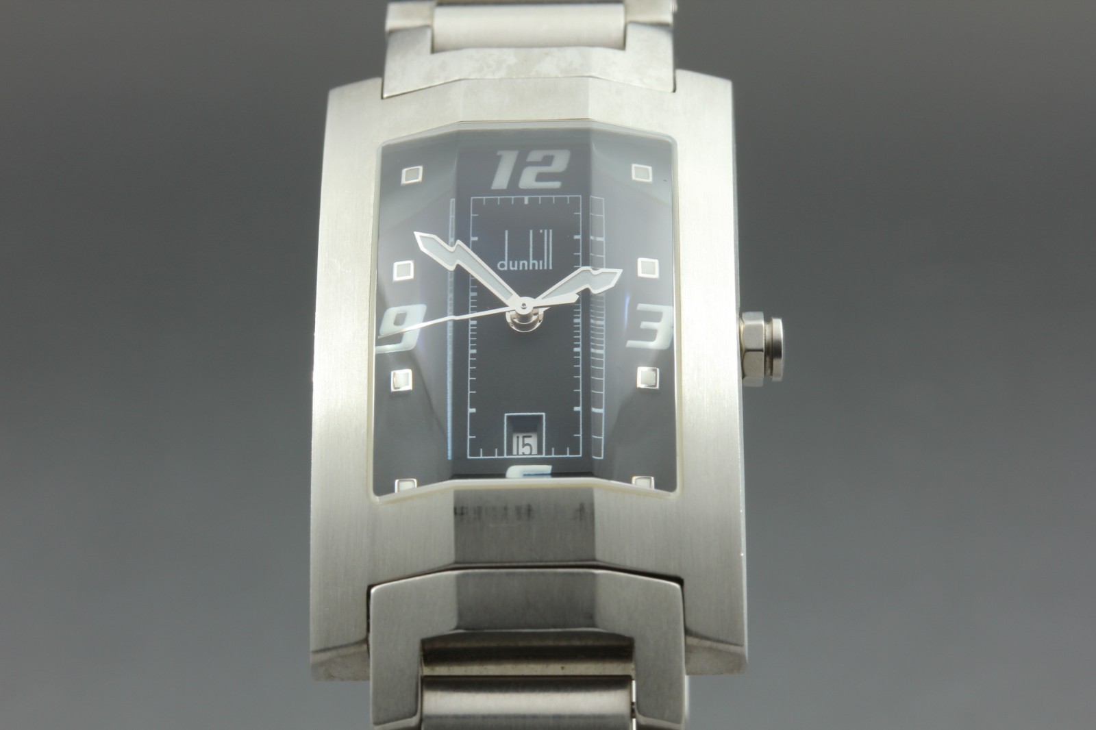 Dunhill Dunhillion 8027 Black Dial 25mm Date Quartz Mens Watch NEAR MINT w/ Box