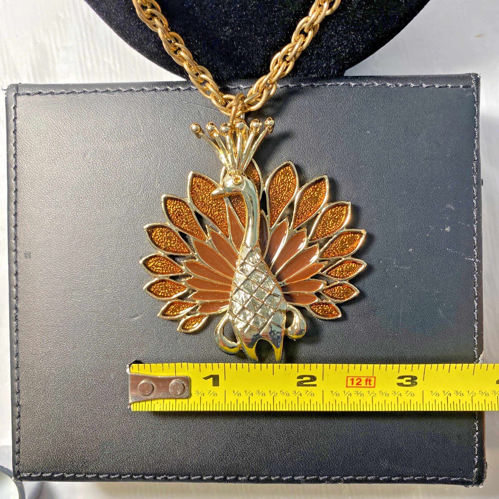 Vintage JJ Jonette Large Peacock Necklace & Pendant