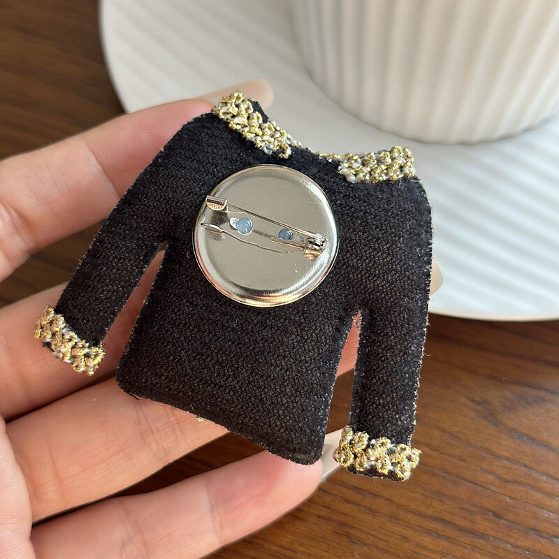 women pearl tassel pink clothes shape brooch, high quality accessory jewelry