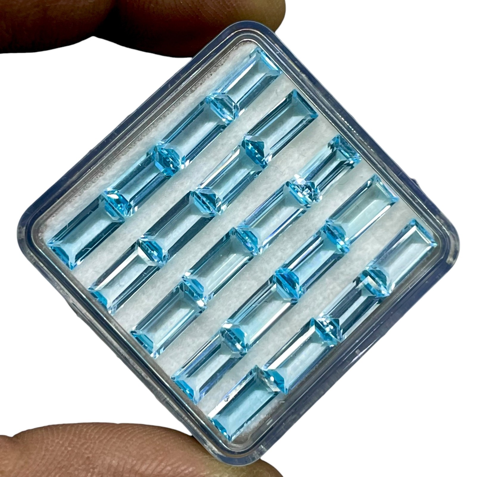 VVS 20 Pcs Natural Sky Blue Topaz 8x4mm Baguette Cut Loose Untreated Gemstones