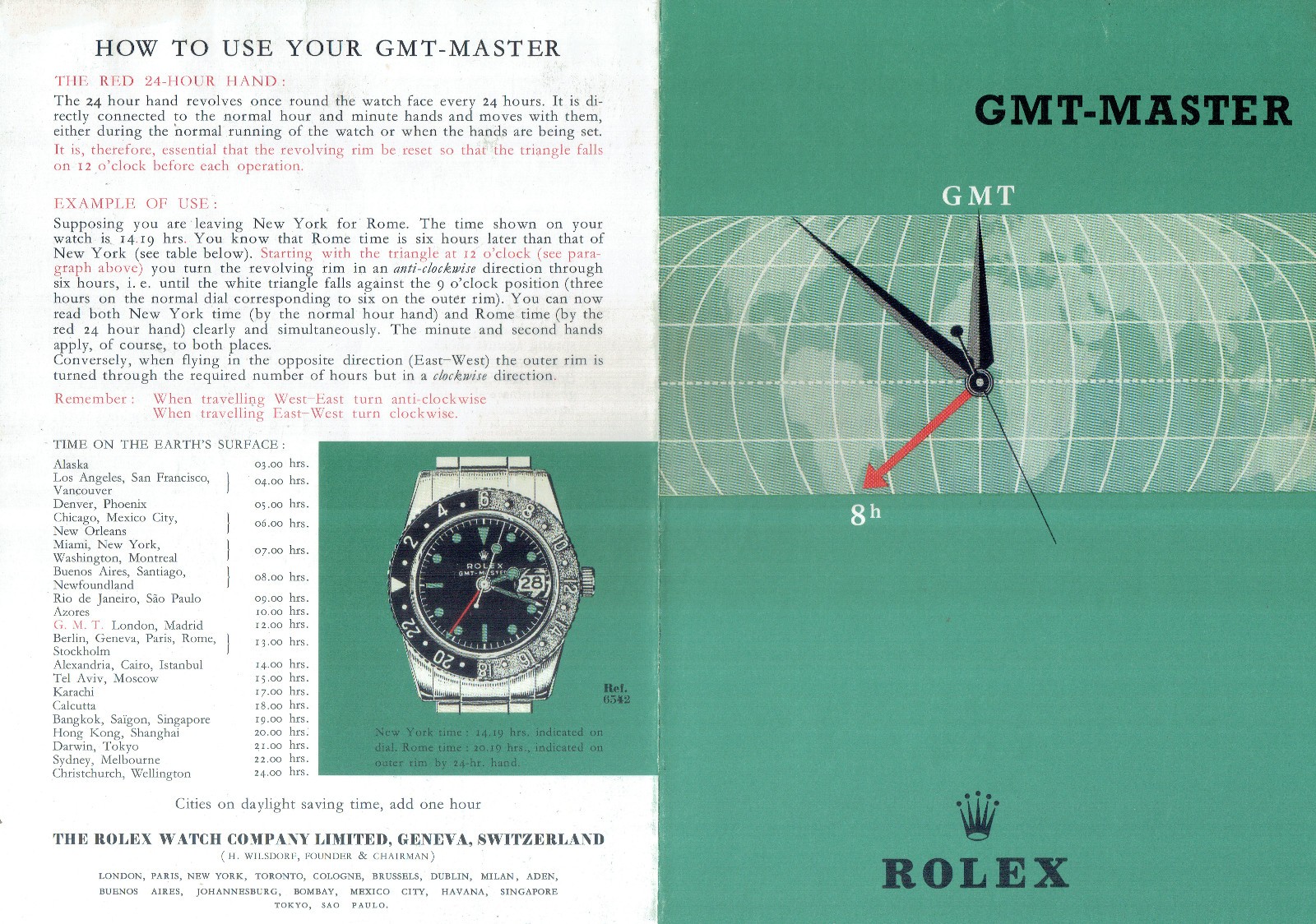 Rolex GMT-Master vintage Leaflet english 1959 for good condition