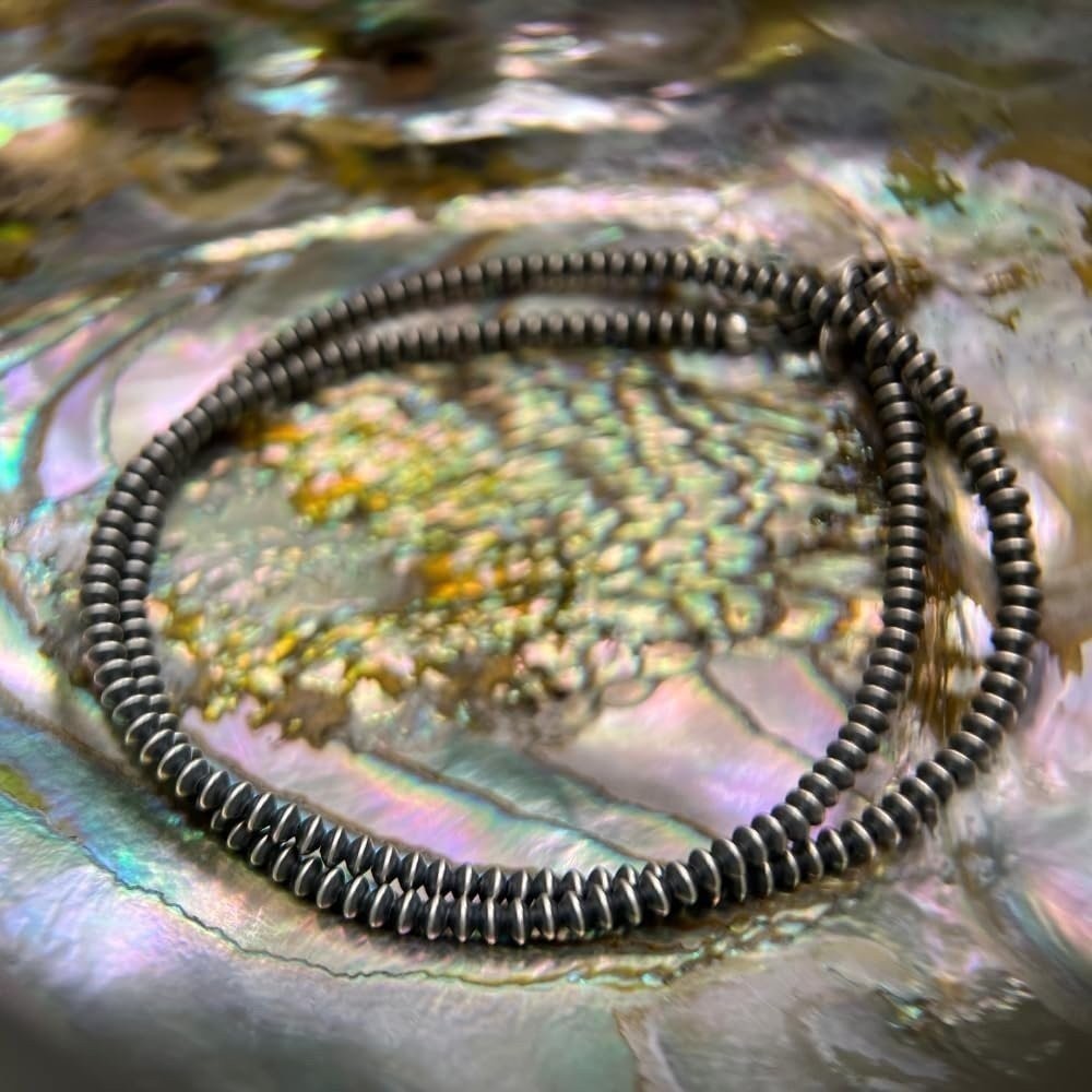 Navajo Handmade Sterling Silver Saucer Pearl Necklace – Multiple Lengths