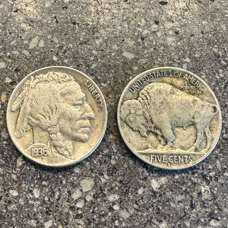 U.S. Buffalo Nickel Hand Cut Coin Earrings Jewelry Sterling Hooks NEW