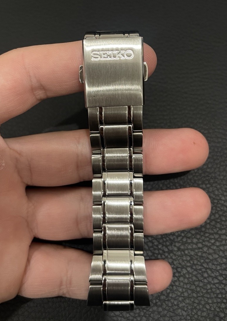 Seiko Watch Band Stainless Steel Link Bracelet Push Button Deployant Clasp