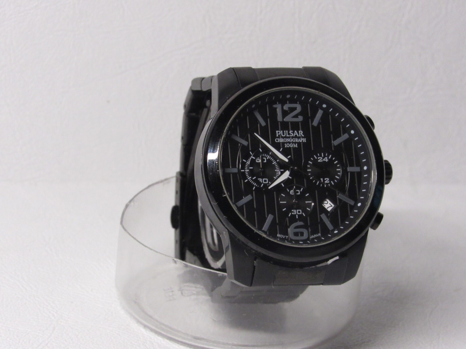 Pulsar VD53-X079 Mens Chronograph Analog Watch All Black Tone Date 44 mm