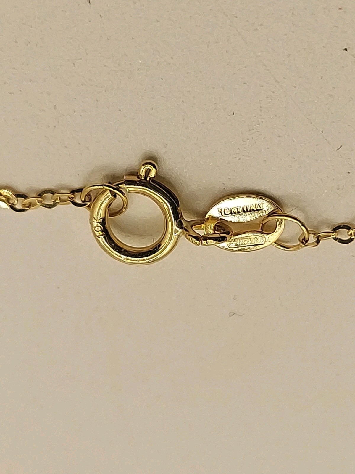10K Gold Italy Golden Clef Star Charm Bracelet Tiny Pearl Accents 6.75” New