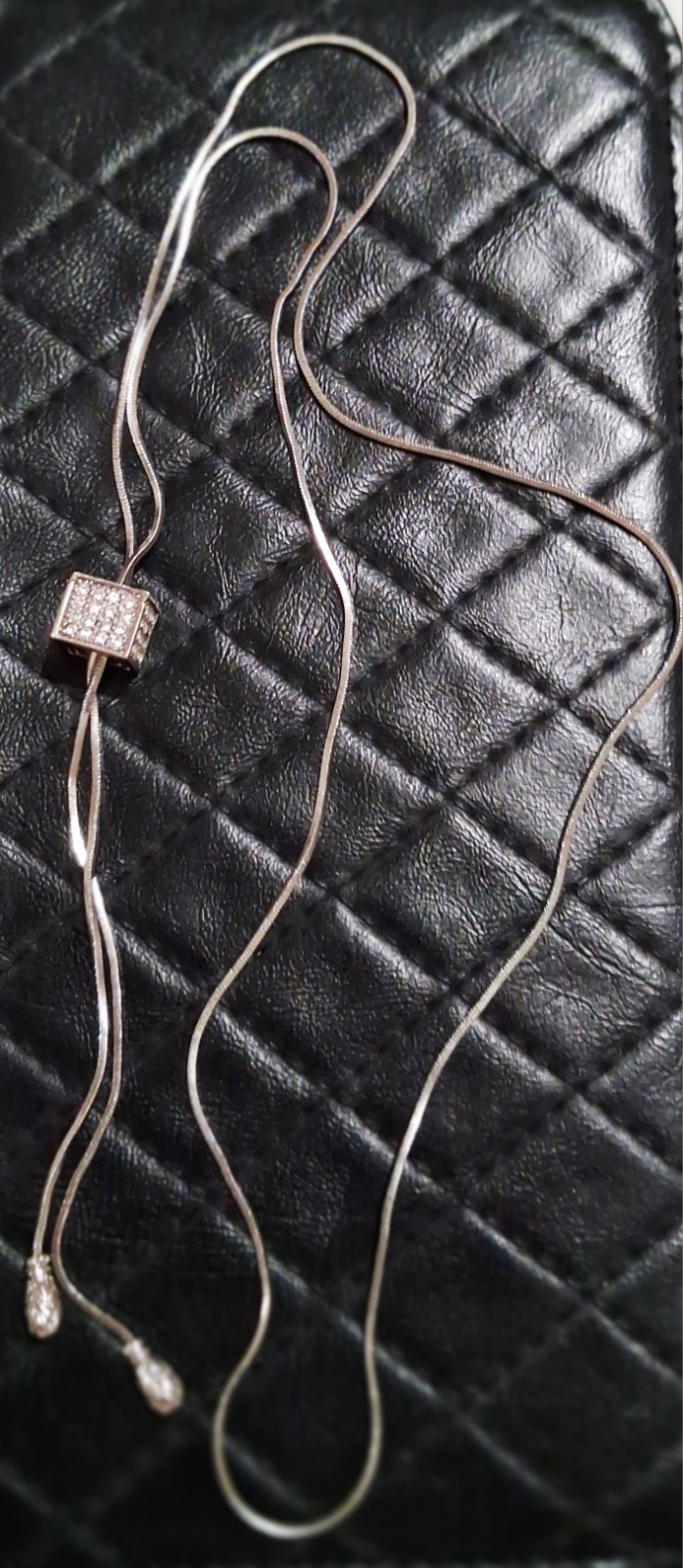 CARSON PIRIE SCOTT SILVER CZ LARIAT NECKLACE NEW