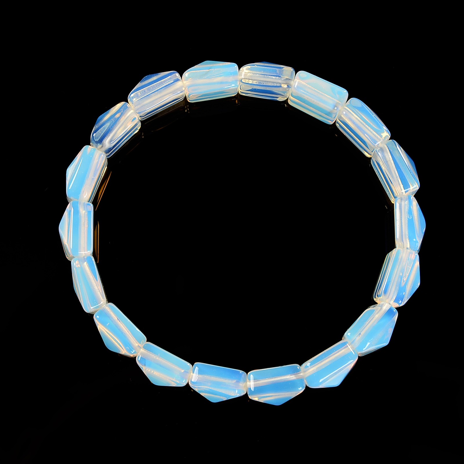 Opalite Pyramid Double Drill Bracelet Size Approx 10mm Length 7.5″ (10mm)