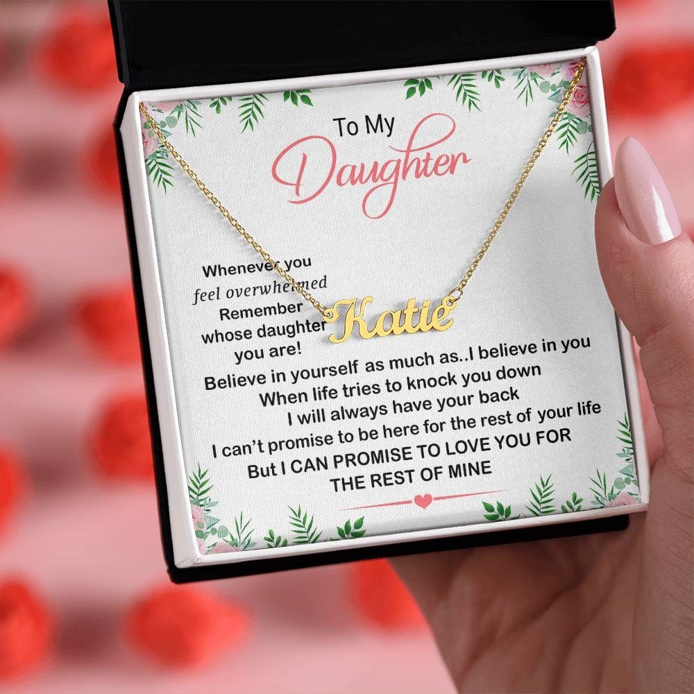 To My Daughter Custom Name Pendant Necklace, Inspirational Gift from Mom Dad