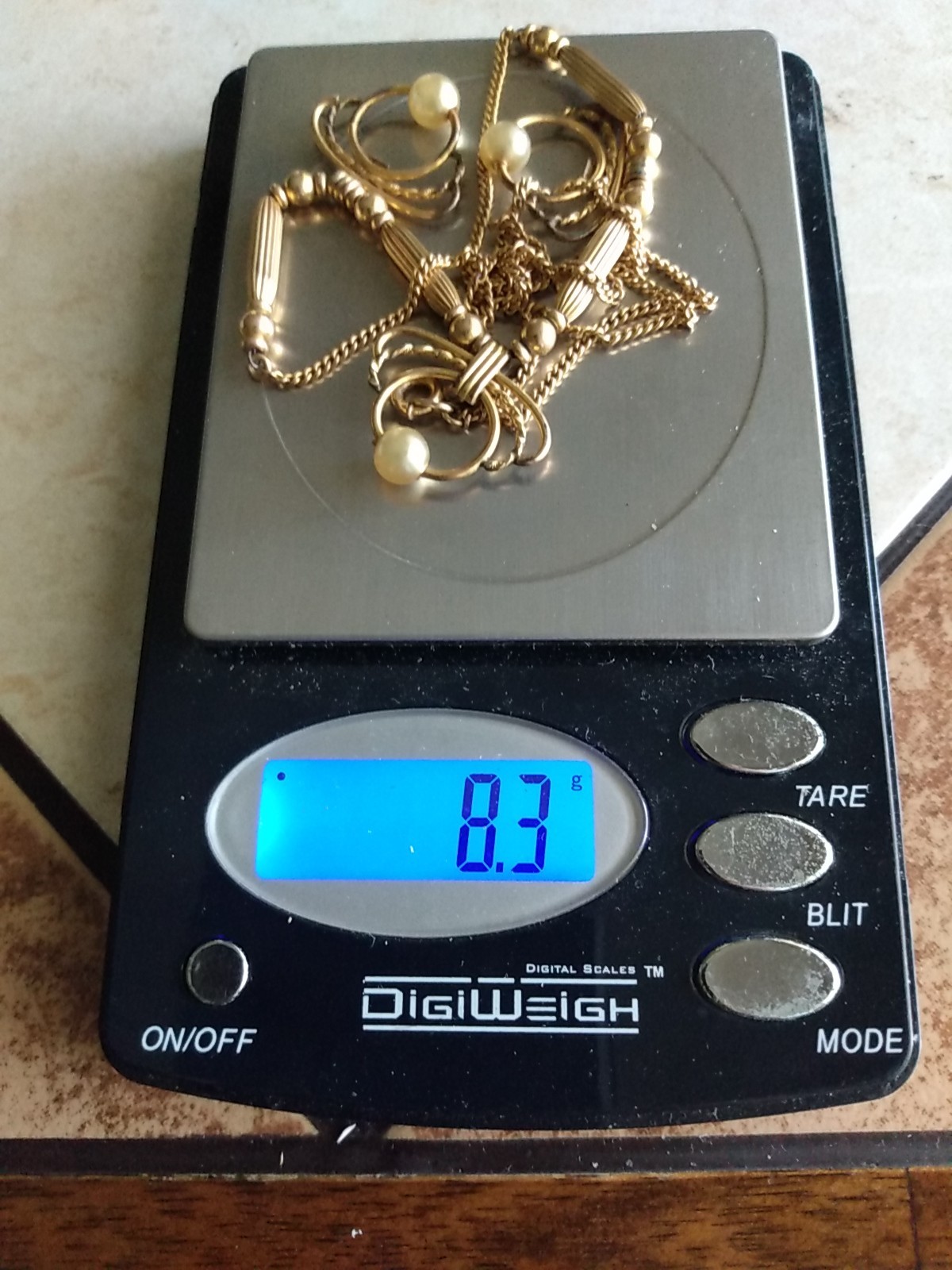 Vintage GOLD FILLED & Faux Pearl BEADED 20” NECKLACE – 13.0g