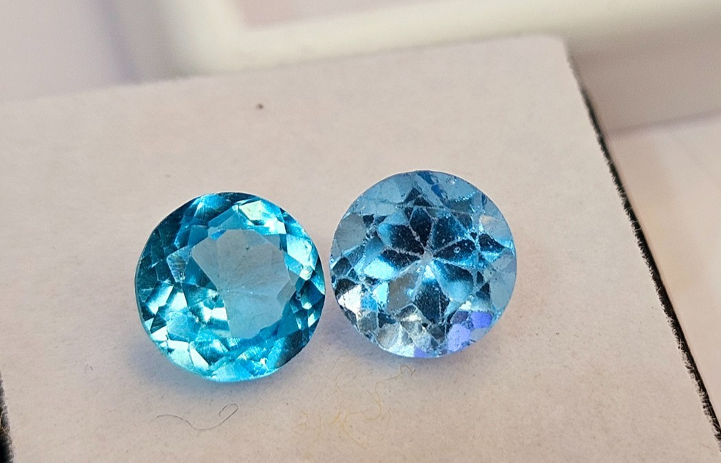 Round Cut Aquamarine 3 Ct Blue Pair Loose Certified Gemstone For Earring Making