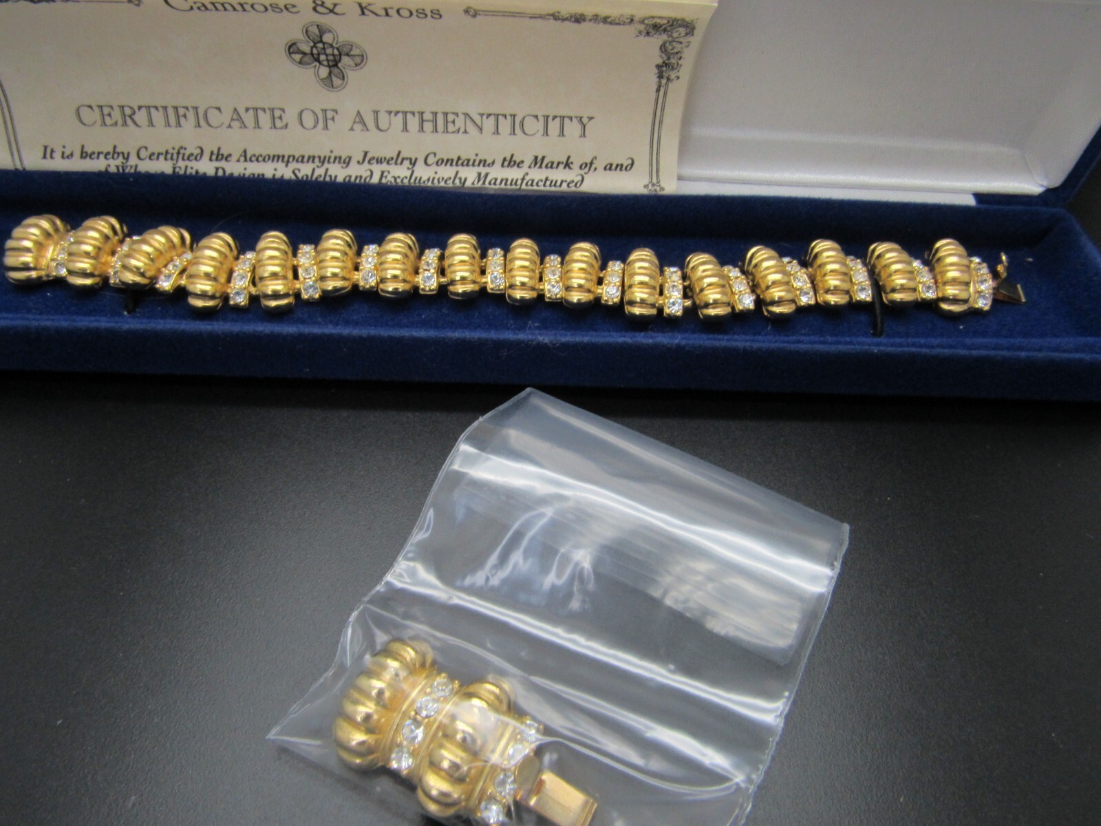 CAMROSE & KROSS JACQUELINE KENNEDY JBK 24K GP CRYSTAL BRACELET NIB