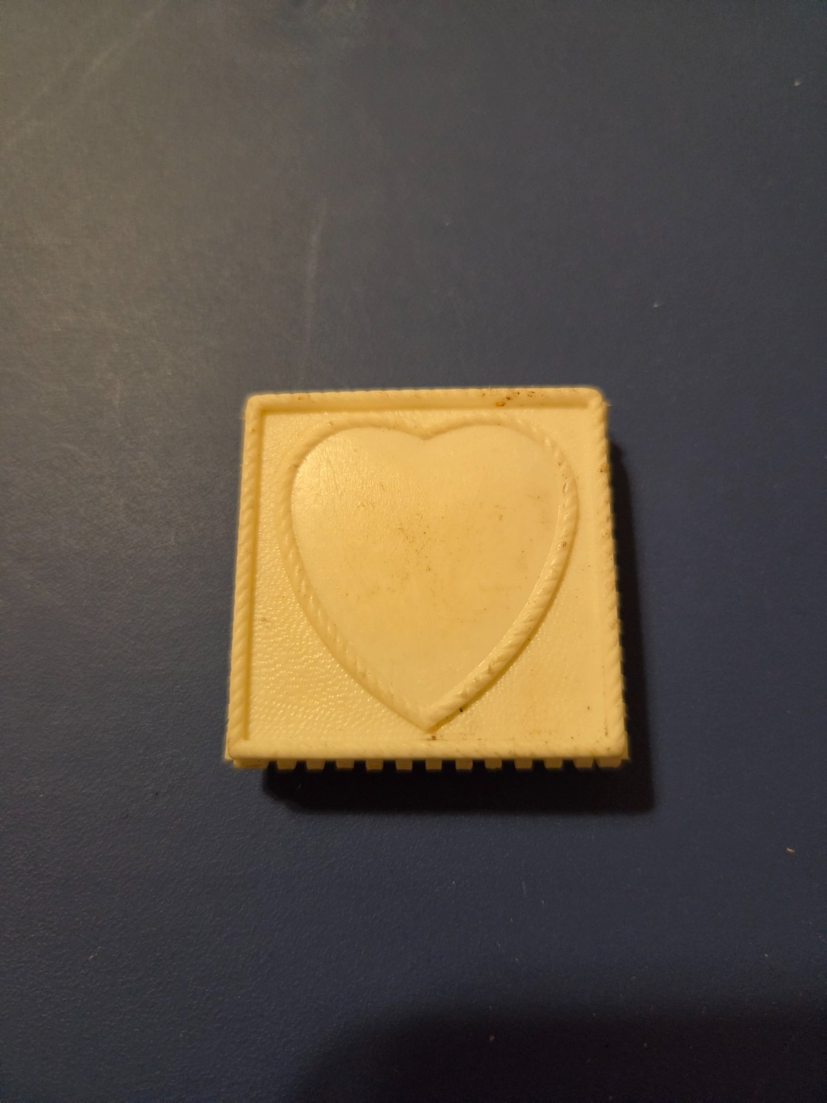 Vintage 1940s Warner JC Co Celluloid Plastic Heart Envelope Ring Box Cream