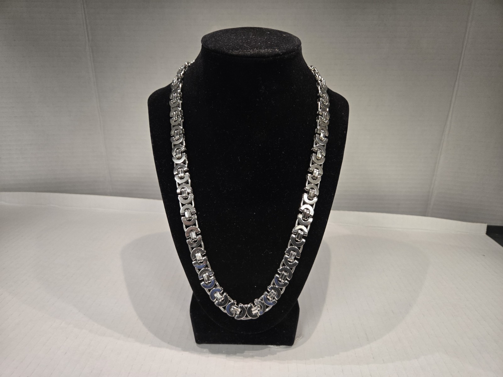 Flat Byzantine Imperial Stainless Steel Necklace 21″