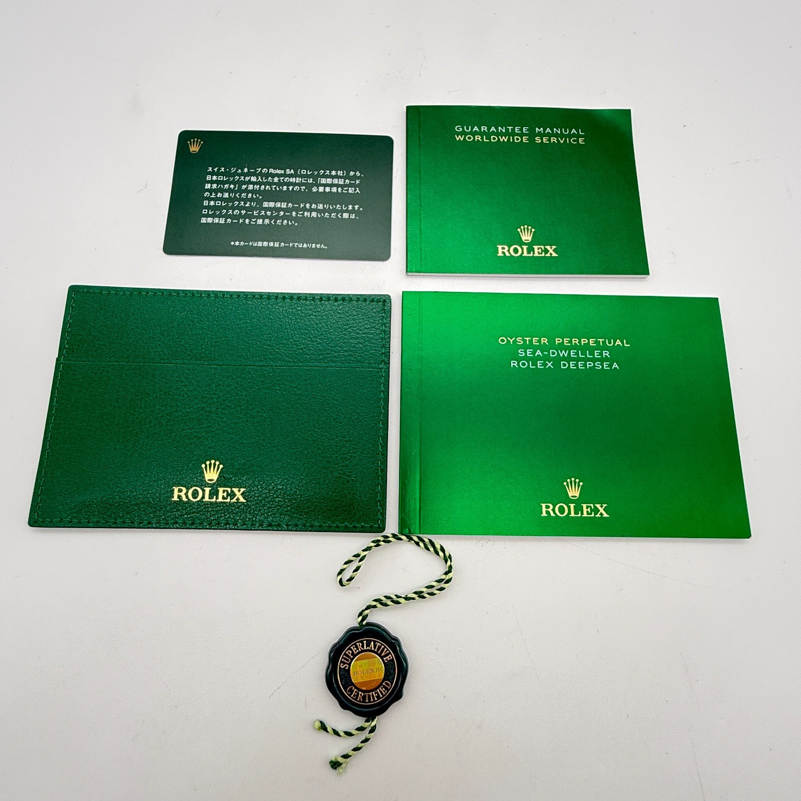 Rolex Watch Box 39139.04 Sea Dweller Booklet Card holder Tag Manuel Genuine