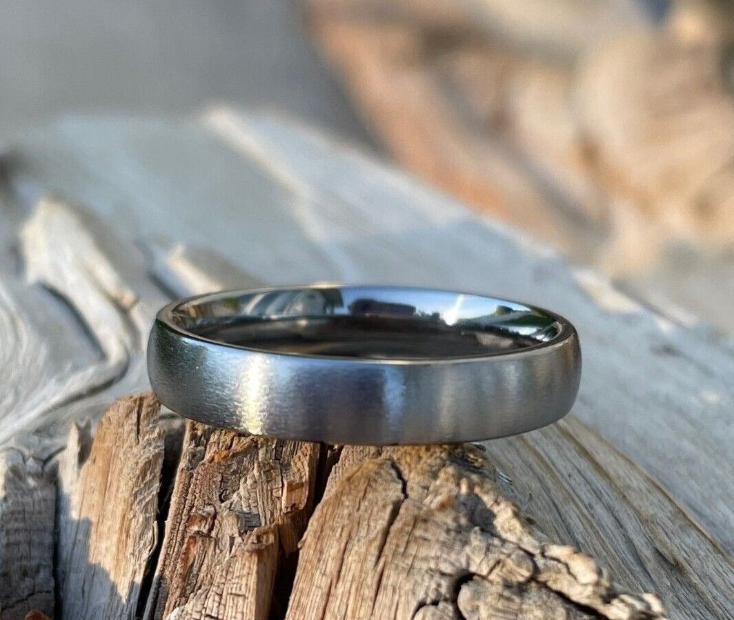 4mm Low Dome Profile Titanium Band, Wedding Ring, Made To Order