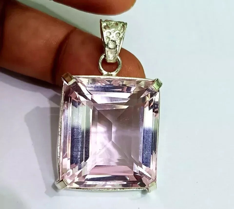 201 Ct GIE Certified Natural Pink Topaz 925 Solid Silver Pendant Loose Gemstone