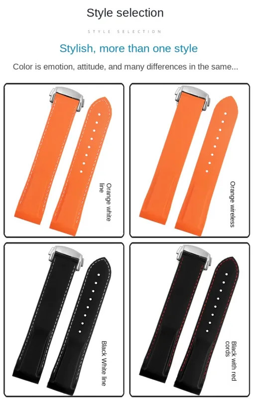 20mm 22mm Silicone Watch Band For Omega 300 SEAMASTER 600 PLANET OCEAN Seiko SKX