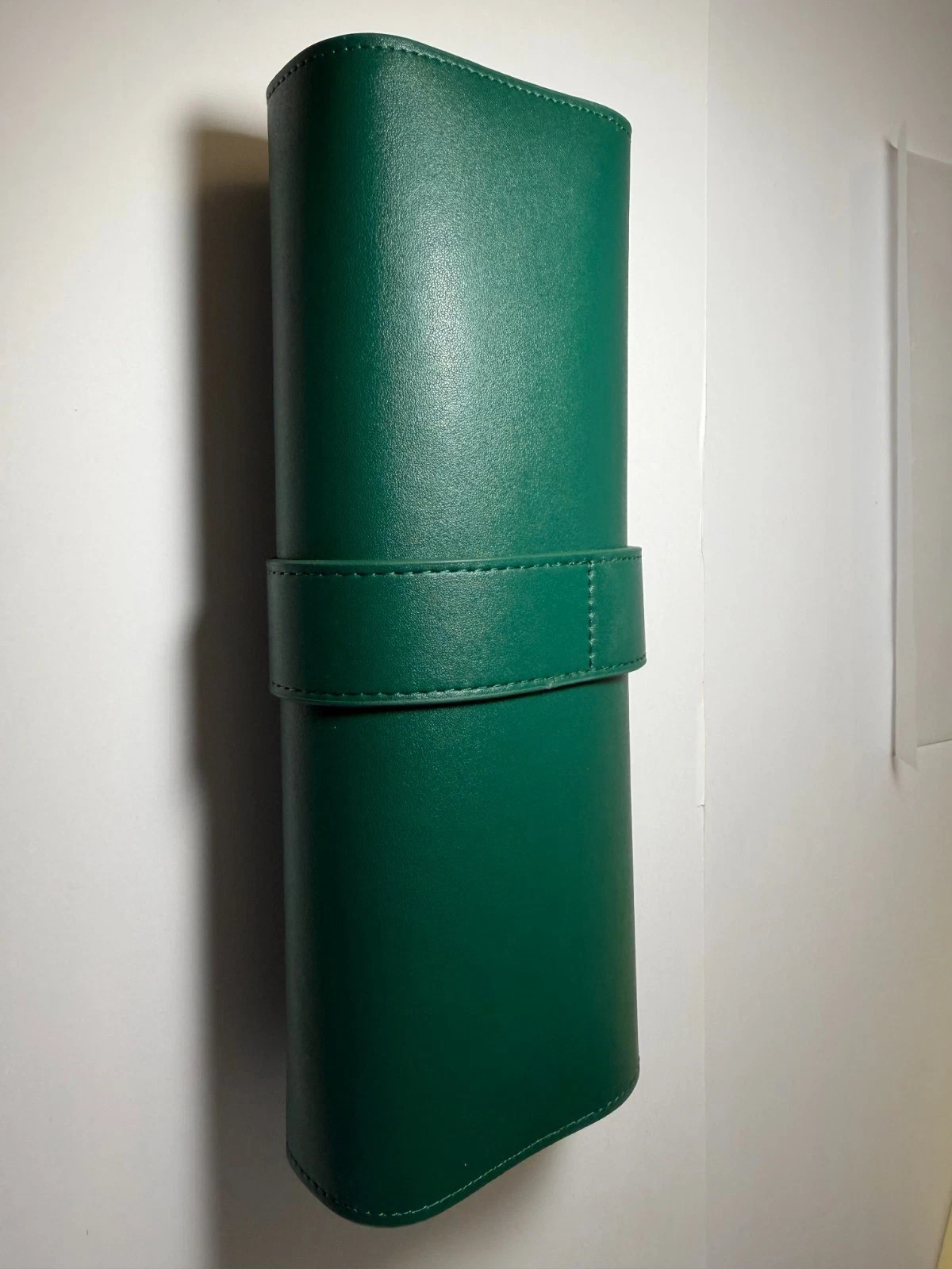 Rolex Green Leather Watch Roll Travel Case 3 Slot Storage Pouch Collector Gift