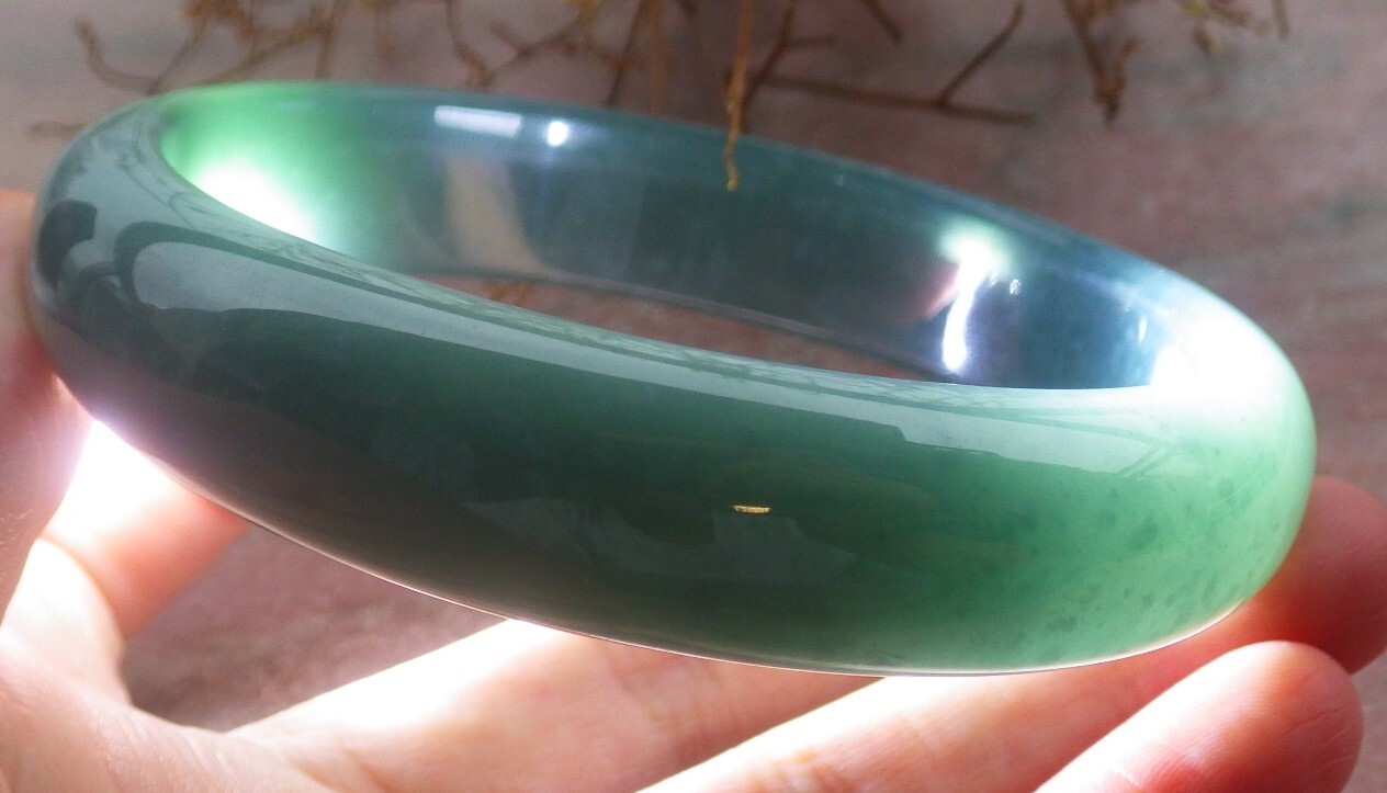 Video Certified Icy Green Natural A JADE Jadeite Bangle Bracelet 69mm 203073 AS