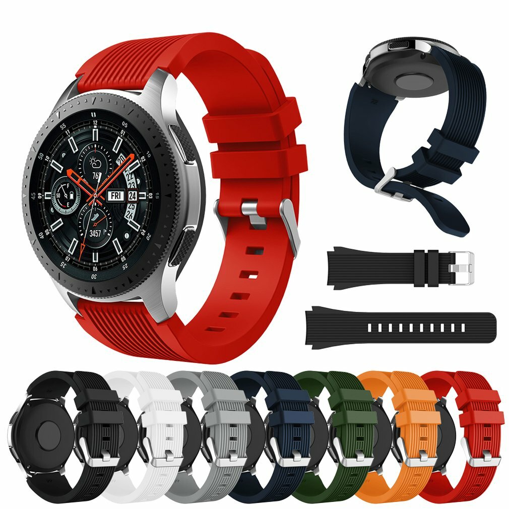 For Samusng Galaxy 42 46 mm Watch Band Silicone Band Soft SM-R815 R810 Strap Top