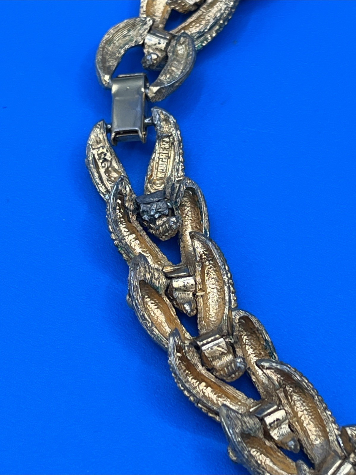 Signed Boucher Gold-Tone Woven Link Necklace Vintage Elegant Jewelry