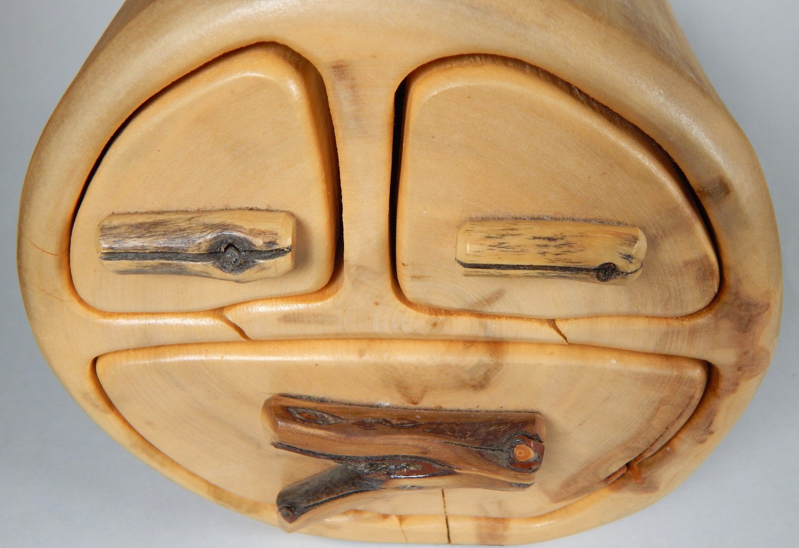 NATURE TURNS ASPEN WOOD JEWELRY TRINKET BOX + SECRET HIDDEN DRAWER CARVED LOG