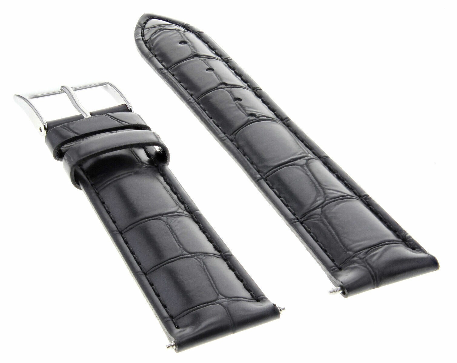 18mm x 16mm Black Italian Leather Replacement Watch Strap For IWC Top Gun