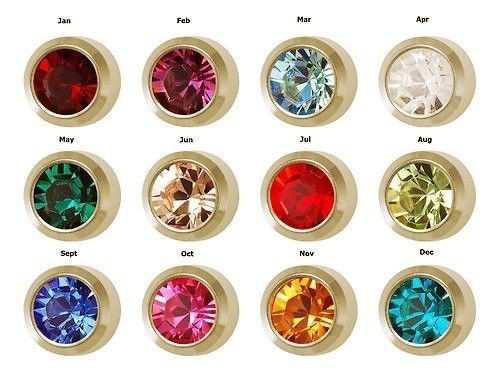 Birthstone Options 24K Gold Over Surgical Stainles Steel RD3.0mm Stud Earrings