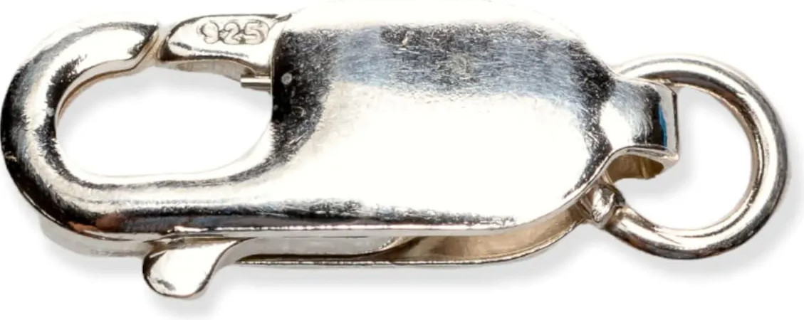 2pcs Real Sterling Silver 14mm Rectangle Lobster Trigger Clasps Open Jump Ring