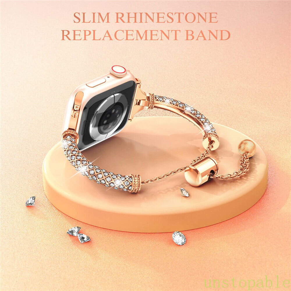 Bling Iwatch band wrist strap+Case For Apple Watch Ultra Series 10 9 8 7 6 5 4 3