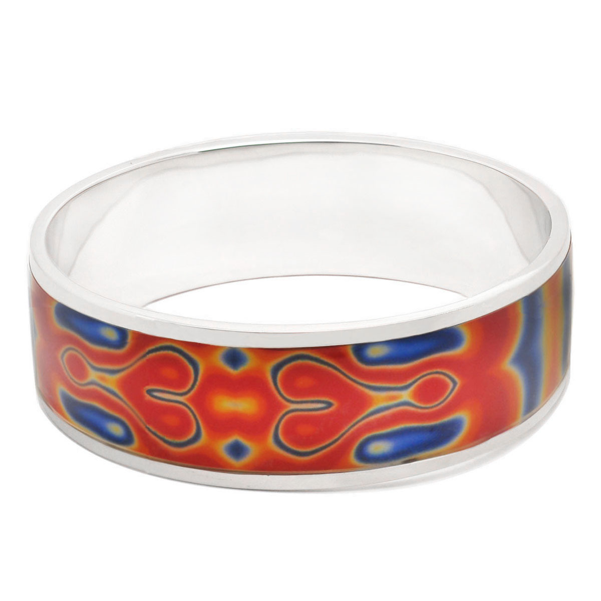 De Buman Sterling Silver “Dream” Multicolor Enamel Bangle Bracelet