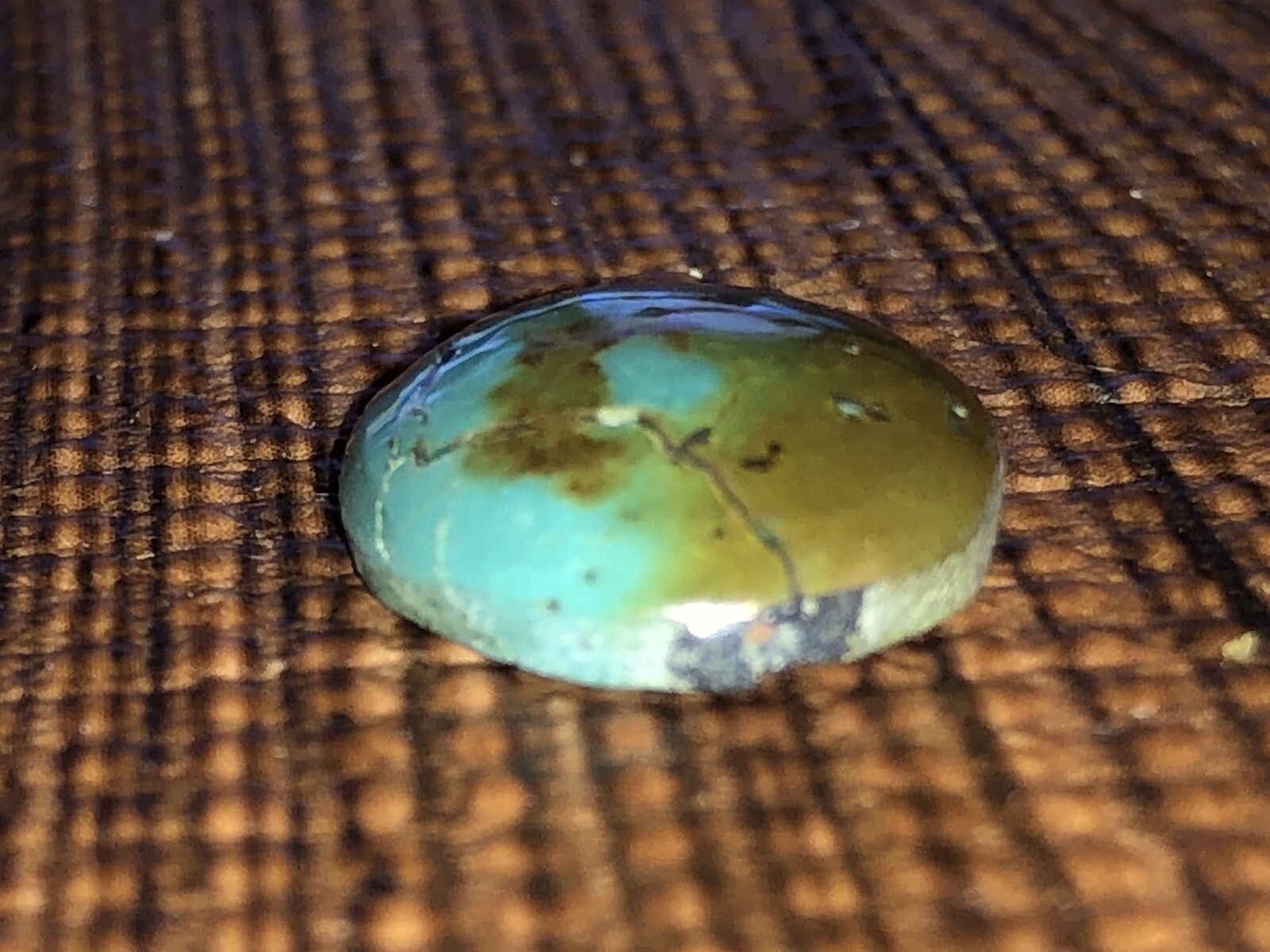 Green Turquoise Gemstone Cabochon / Cab 19 x 14 x 5 mm 8.45 cts