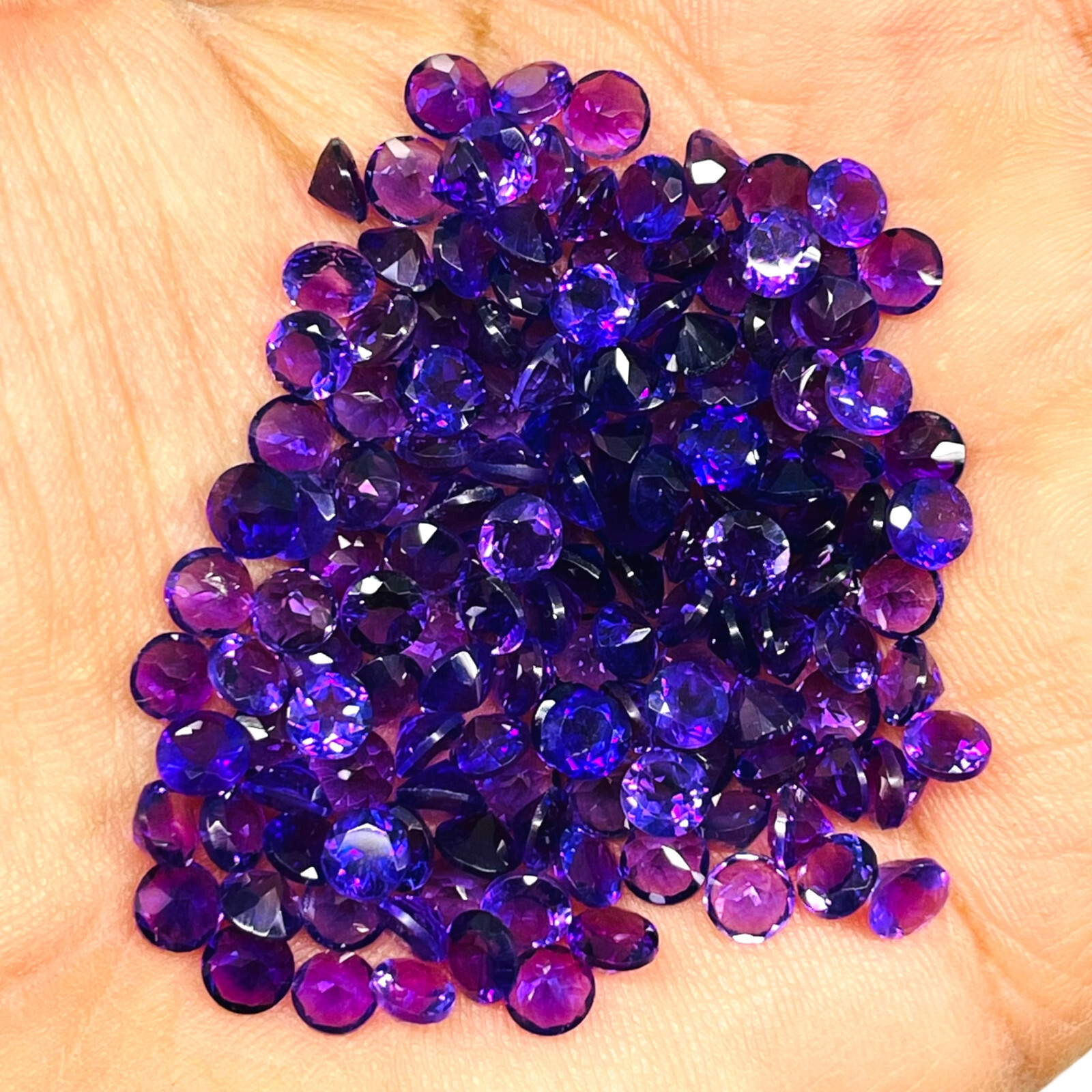 25 Pcs Natural Amethyst 5mm Round Cut Rich Purple Loose Untreated Gemstones Lot