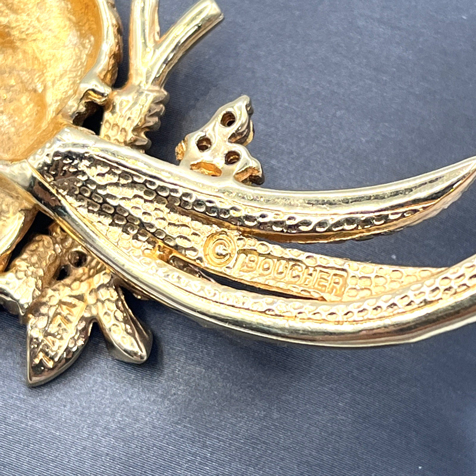 Vintage Marcel Boucher Brooch Bird of Paradise Brooch Gold Tone Plated 4″
